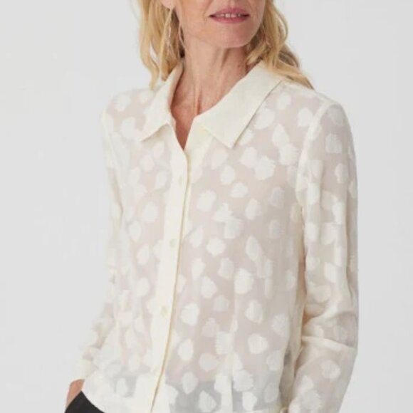 nice things by Paloma S. Leaves Jacquard Shirt Ecru - Picture 5 of 5